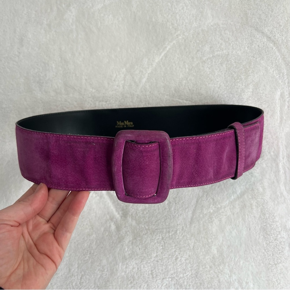 Max Mara Suede Leather Vibrant Purple Waist Belt
